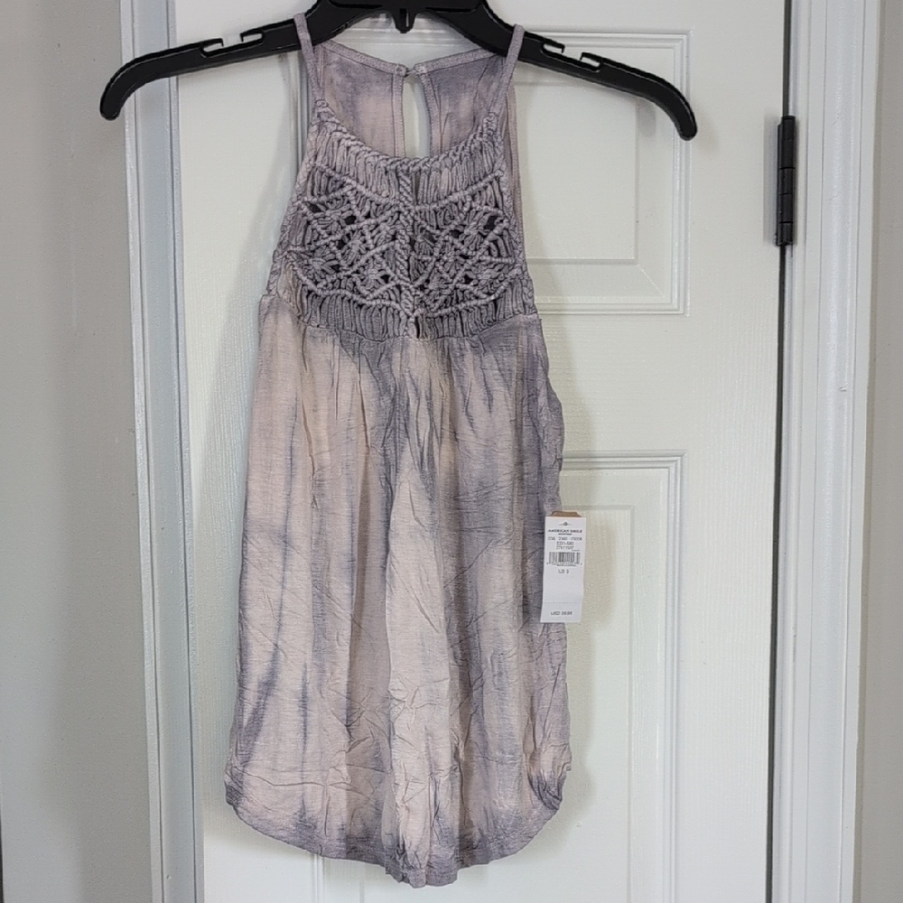Light Purple Tie Dye Macrame Tank Top